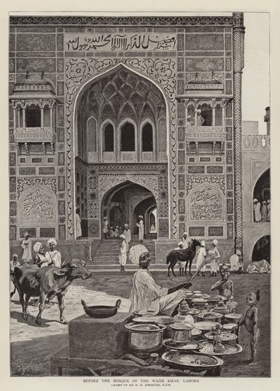 Vor der Moschee des Wazir Khan, Lahore von Harry Hamilton Johnston