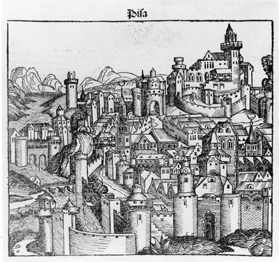 Pisa nach „Liber Chronicarum“ von Hartmann Schedel. Nürnberg 1493 von Hartmann Schedel