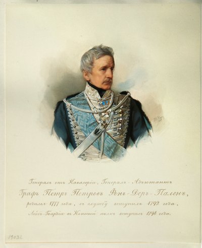 Porträt von General Graf Peter Petrovich von der Pahlen 1777-1864 aus dem Album der Kaiserlichen Leibgarde, 1846-1849 von Hau
