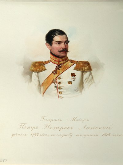 Porträt von General Pjotr Petrowitsch Lanskoi 1799-1877 aus dem Album der Kaiserlichen Leibgarde, 1846-1849 von Hau
