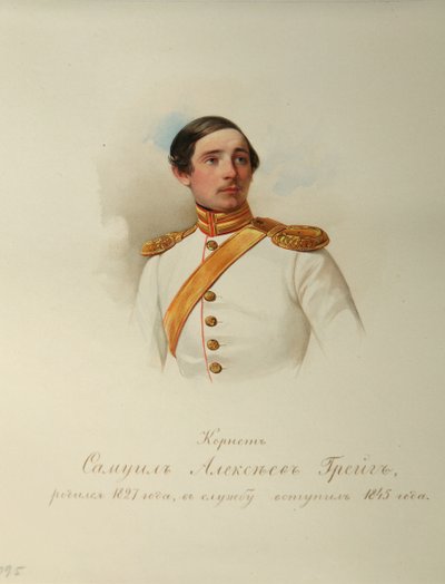 Porträt von Samuil Alexeyevich Greig 1827-1887 aus dem Album der Kaiserlichen Leibgarde, 1846-1849 von Hau