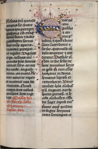 Evangelienbuch mit Evangelistenporträts: Verzierte Initiale, ca. 1480 von Hausbuch Master