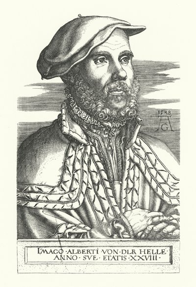 Porträt von Albert van der Helle von Heinrich (after) Aldegrever