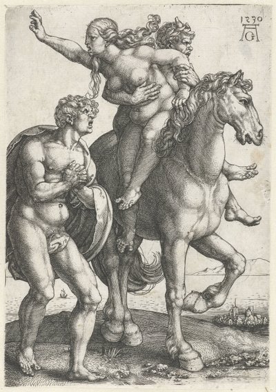 Entführung einer Frau durch einen Satyr von Heinrich Aldegrever
