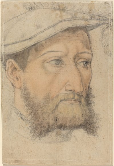 Porträt eines bärtigen Mannes mit Barett von Heinrich Aldegrever