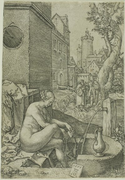 Susanna von den Ältesten überrascht, aus Die Geschichte von Susanna von Heinrich Aldegrever