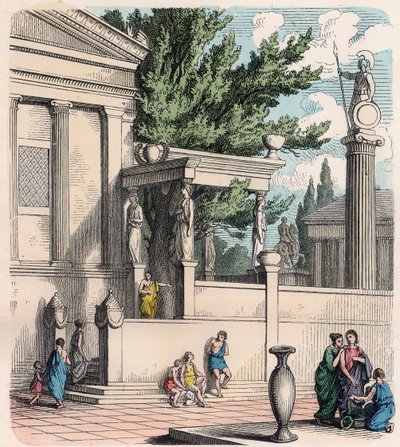 Antikes Griechenland: Der heilige Olivenbaum auf der Akropolis in Athen von Heinrich Leutemann