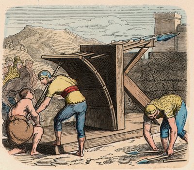 Antikes Rom: Waffen, Ballista, Maschine, die während einer Belagerung verwendet wurde von Heinrich Leutemann