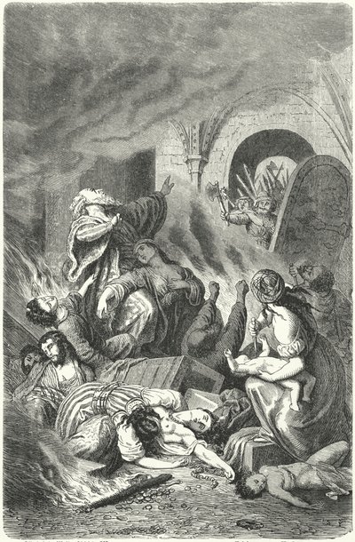 Massaker an den Juden von York von Heinrich Leutemann