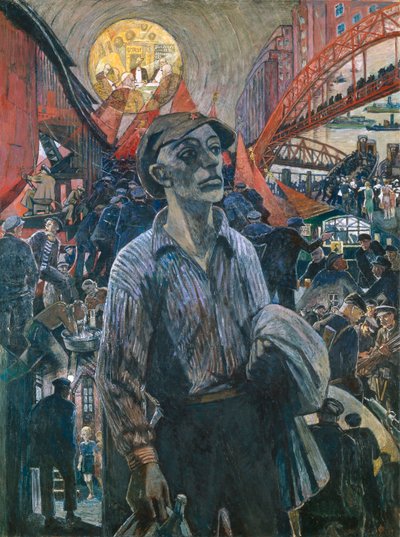 Arbeiter einer Hamburger Werft von Heinrich Vogeler