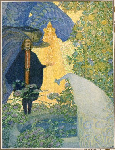 Der Garten des Paradieses, aus Märchen von Hans Christian Andersen, veröffentlicht 1911 von Heinrich and Urban Lefler