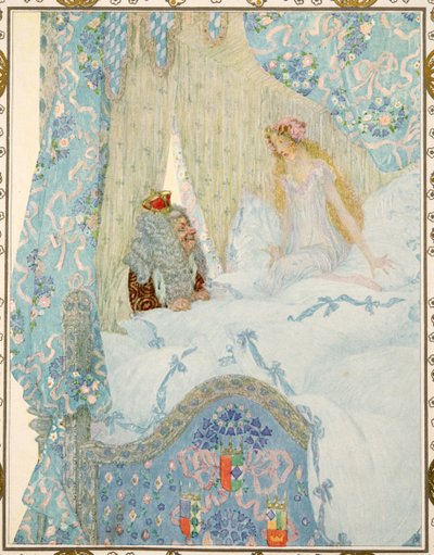 Die Prinzessin auf der Erbse, aus Märchen von Hans Christian Andersen, veröffentlicht 1911 von Heinrich and Urban Lefler