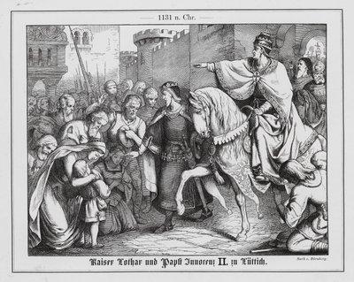 Der Heilige Römische Kaiser Lothar III. trifft Papst Innozenz II. in Lüttich von Heinrich von Doernberg