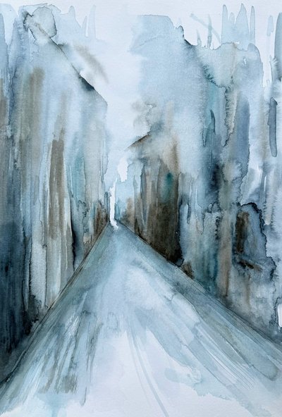 Abstrakter Winterpfad von Helena Ryhle