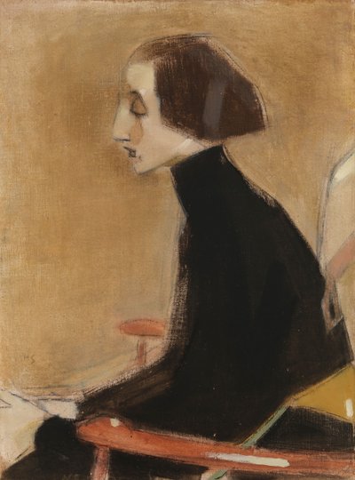Die Näherin, Halbporträt (Die arbeitende Frau) von Helene Schjerfbeck