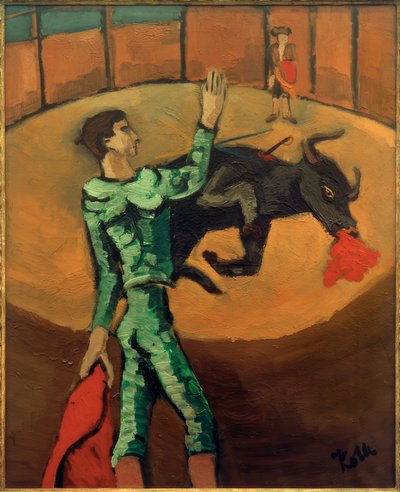 Arena mit Stierkämpfer und sterbendem Stier (Tauromachie III) von Helmut Kolle