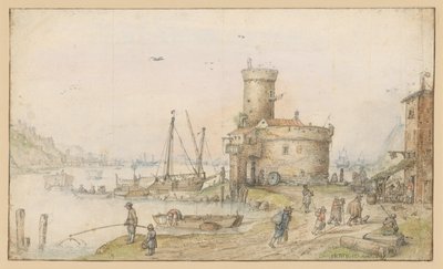 Stadt an einem Fluss von Hendrick Avercamp