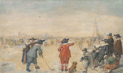 Winterspiele auf dem gefrorenen Fluss Ijssel von Hendrick Avercamp