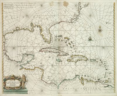 Pascaerte vande Caribische eylanden, vande Barbados tot aende Bocht van Mexico von Hendrick Doncker