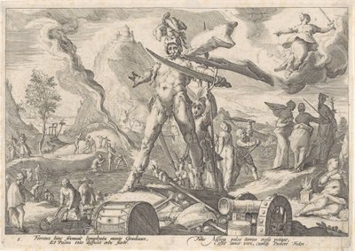 Das Eiserne Zeitalter, Metamorphosen von Ovid (Serientitel) von Hendrick Goltzius (workshop of)