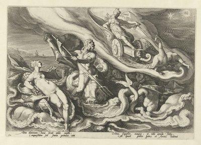 Juno beklagt sich bei Thetis und Oceanus von Hendrick Goltzius (workshop of)
