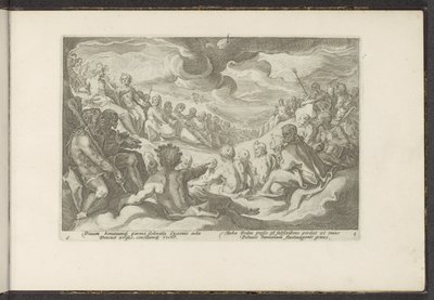 Jupiter ruft die olympischen Götter zusammen von Hendrick Goltzius (workshop of)