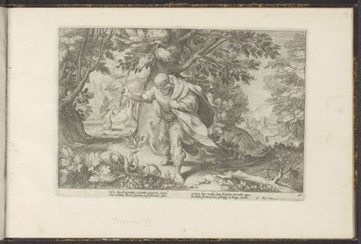 Tiresias schlägt zwei paarende Schlangen von Hendrick Goltzius (workshop of)