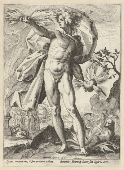 Feuer von Hendrick Goltzius (workshop of)
