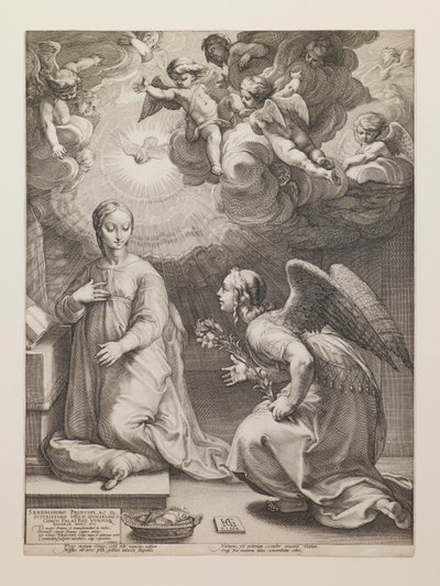 Verkündigung, aus der Serie „Das Leben der Jungfrau“ von Hendrick Goltzius