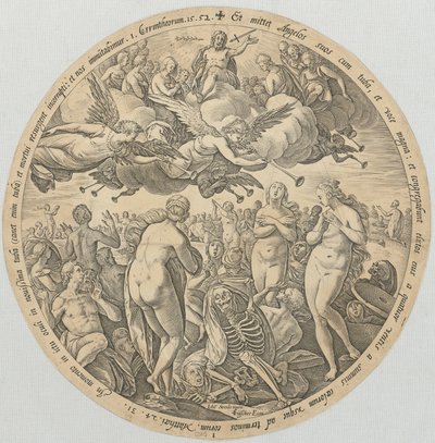 Auferstehung der Toten, Blatt 1 der Folge "Die vier letzten Dinge" von Hendrick Goltzius