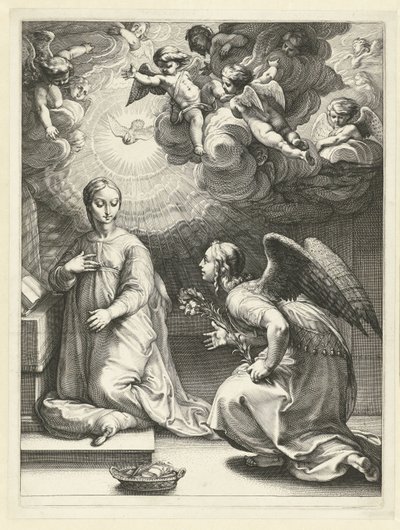 Die Verkündigung (Das frühe Leben von Maria, Meisterstücke) von Hendrick Goltzius