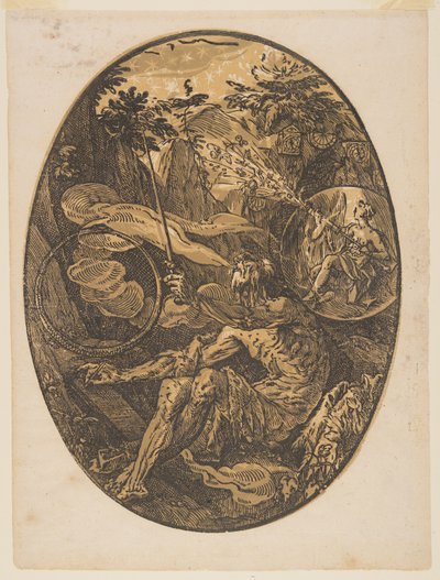 Demogorgon in der Höhle der Ewigkeit, aus Die Gottheiten von Hendrick Goltzius