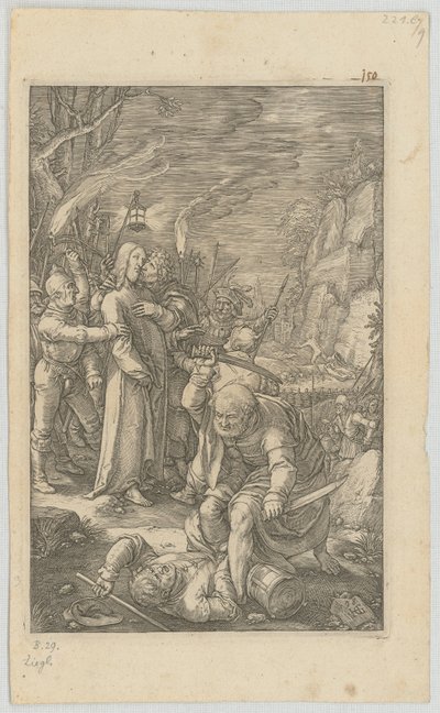 Gefangennahme Christi, Blatt 3 der Folge „Die Passion“ von Hendrick Goltzius