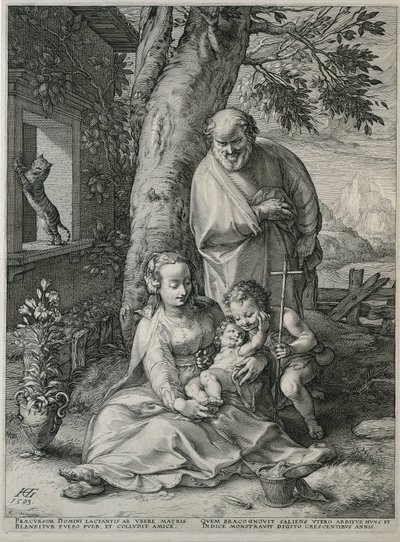 Heilige Familie mit Johannes dem Täufer von Hendrick Goltzius
