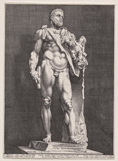Herkules und Telephos von Hendrick Goltzius