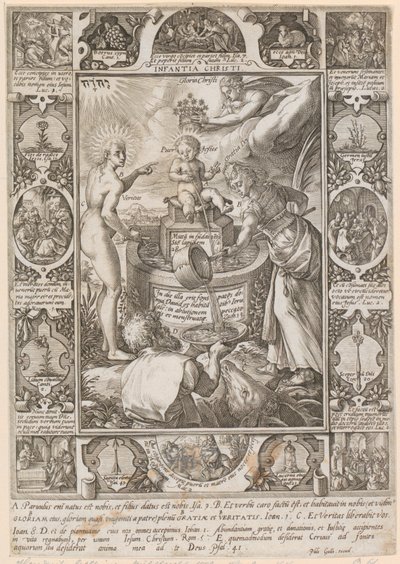 Kindheit Christi, Blatt 3 der Folge "Das Leben Christi" von Hendrick Goltzius