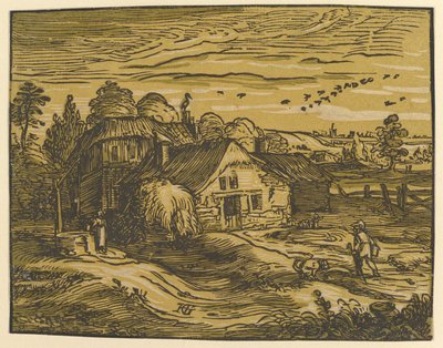 Landschaft mit Hütte von Hendrick Goltzius