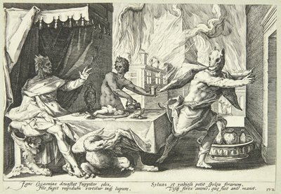 Lykaon wird in einen Wolf verwandelt von Hendrick Goltzius