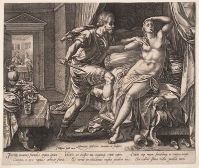 Tarquinius und Lucretia, aus Die Geschichte von Lucretia von Hendrick Goltzius