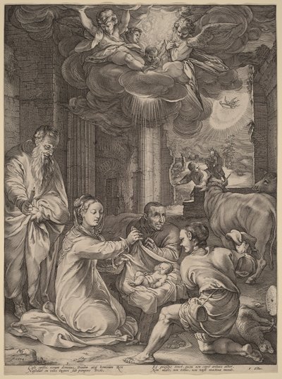 Die Anbetung der Hirten von Hendrick Goltzius