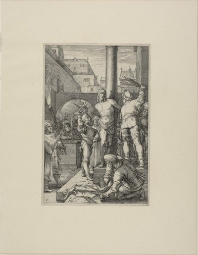 Die Geißelung, Platte sechs aus Die Passion Christi von Hendrick Goltzius
