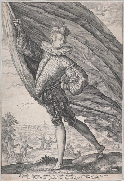 Der große Fahnenträger von Hendrick Goltzius