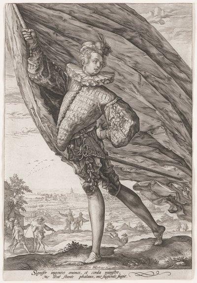 Der große Fahnenträger von Hendrick Goltzius