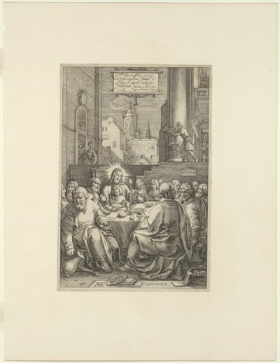 Das letzte Abendmahl, Platte eins aus Die Passion Christi von Hendrick Goltzius