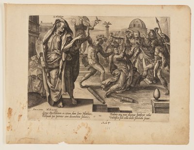 Das Martyrium des Heiligen Matthias, aus Das Martyrium Christi und der Apostel von Hendrick Goltzius