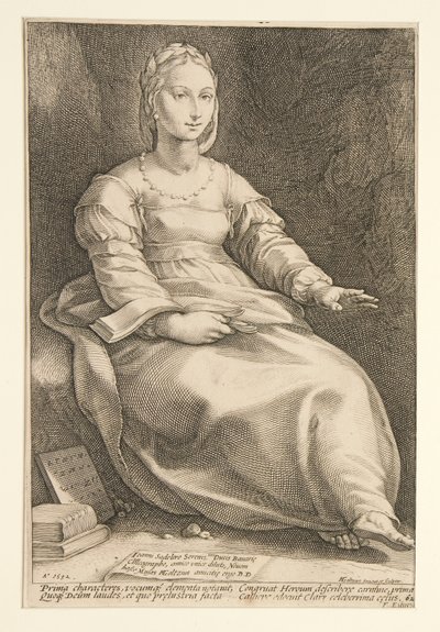Die neun Musen: Kalliope, Nr. 1 in einer Serie von 9 von Hendrick Goltzius