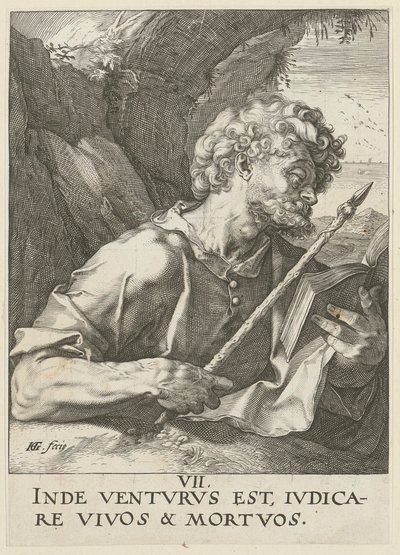 Thomas, Blatt 8 der Folge "Christus, die zwölf Apostel und Paulus" von Hendrick Goltzius