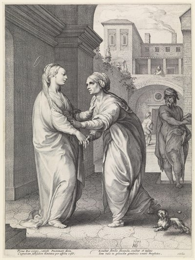 Heimsuchung, Maria und ihre Cousine Elisabet von Hendrick Goltzius