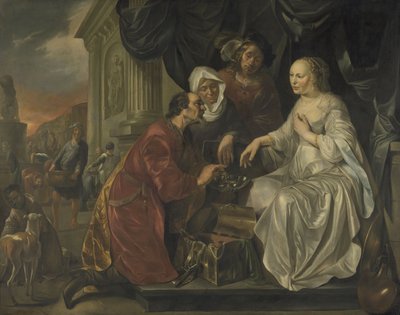 Rebecca erhält Geschenke von Abrahams Diener von Hendrick Heerschop or Herschop