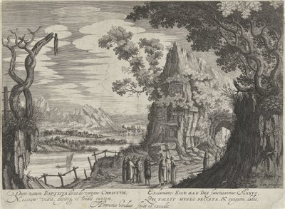 Johannes der Täufer identifiziert Christus als das Lamm Gottes von Hendrick Hondius (I)
